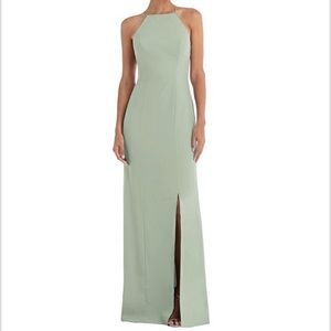 Dessy willow open back halter dress